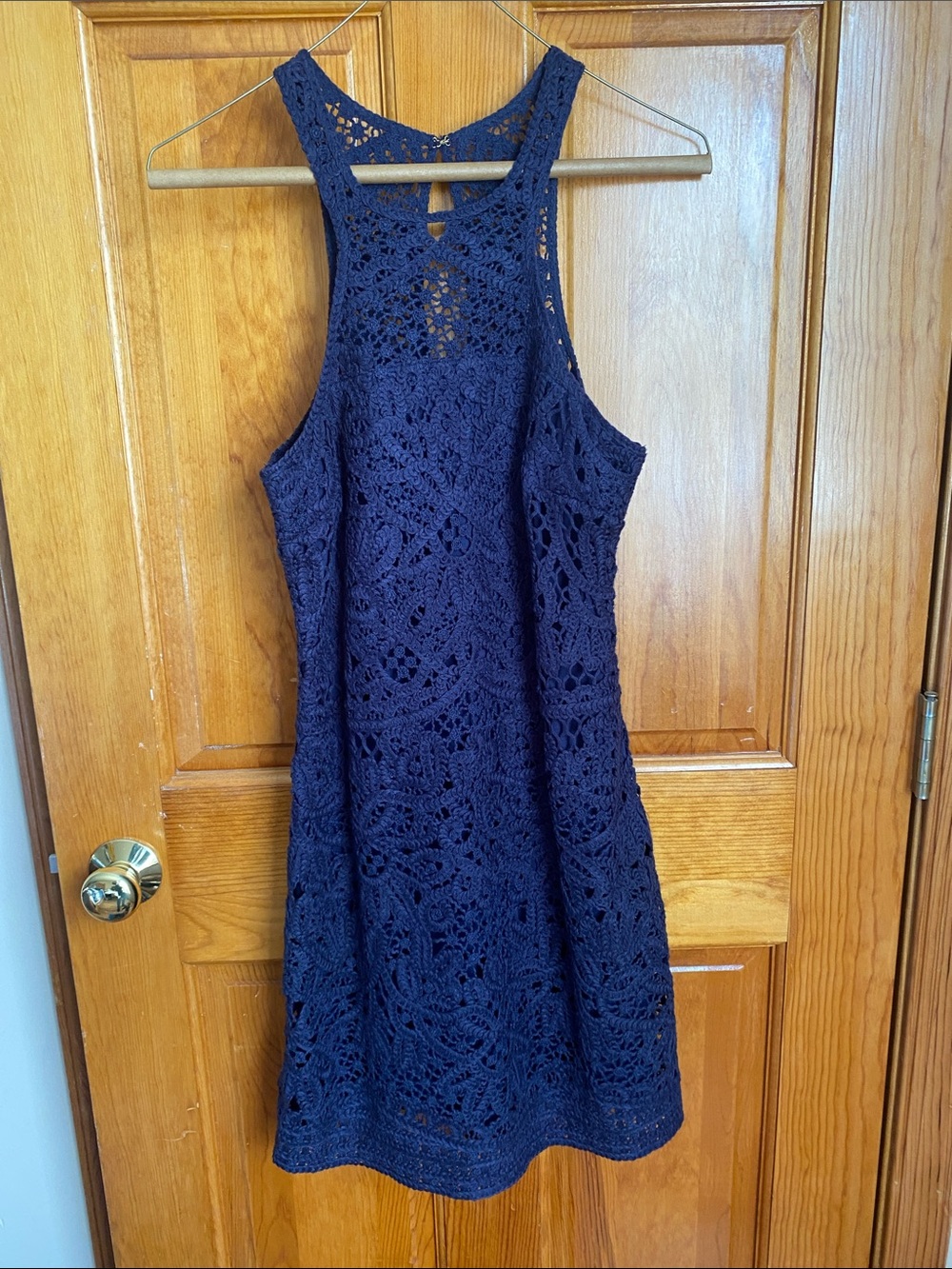 Lilly Pulitzer Navy Crochet Racerback Mini Dress